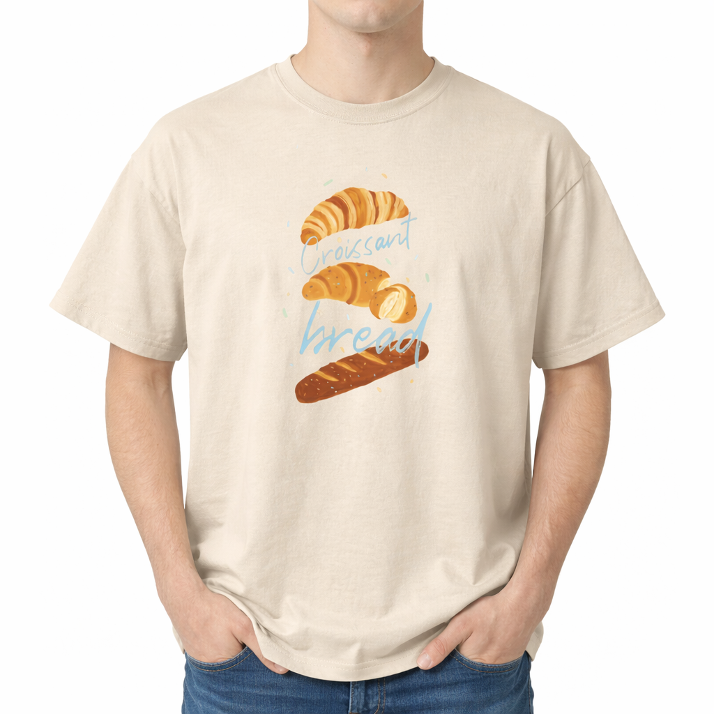 Croissant and Bread Bakery Graphic Tee