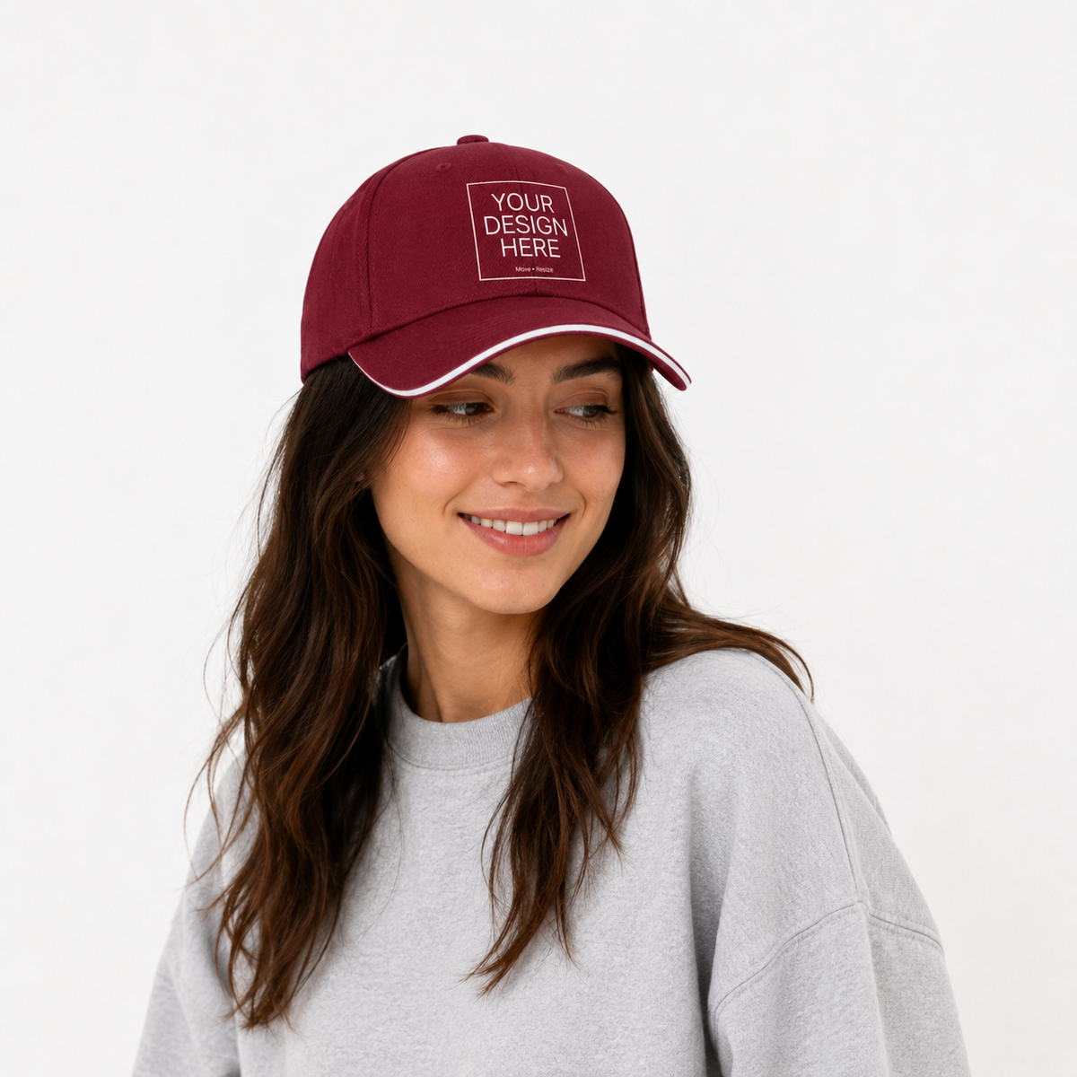 Contrast-Brim Baseball Cap