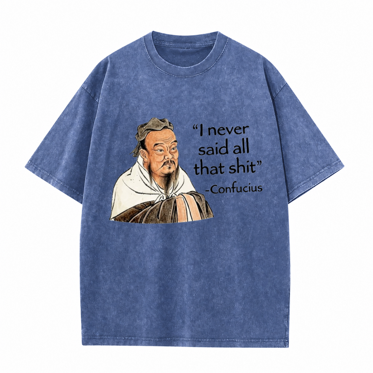 Confucius Funny Quote Vintage Washed Graphic T-Shirt