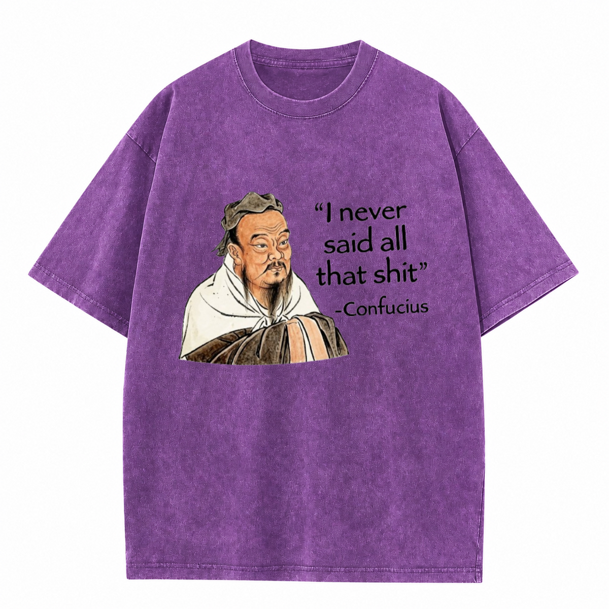Confucius Funny Quote Vintage Washed Graphic T-Shirt