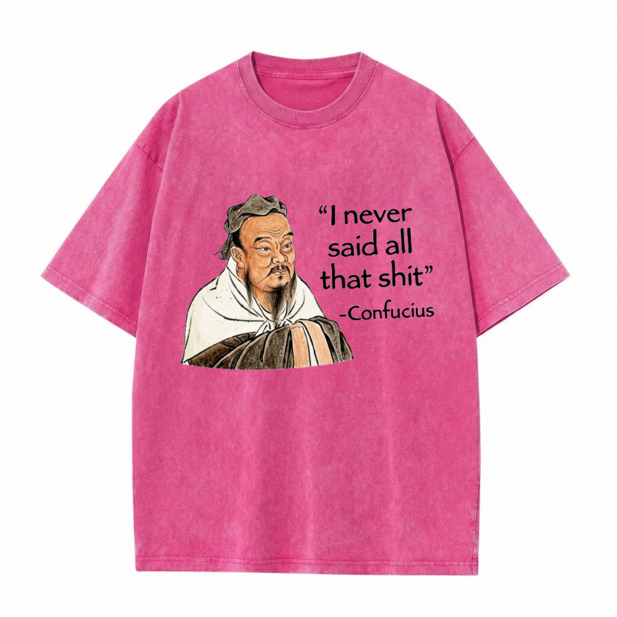 Confucius Funny Quote Vintage Washed Graphic T-Shirt