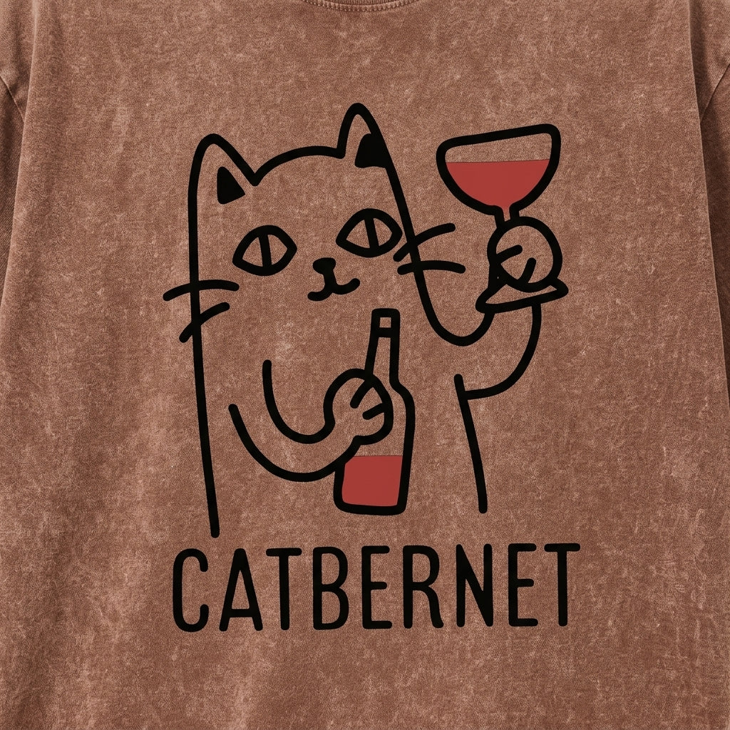 Catbernet Vintage Washed Graphic T-Shirt