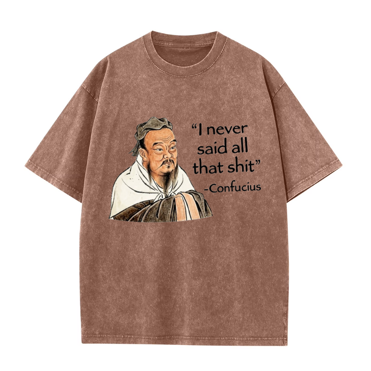 Confucius Funny Quote Vintage Washed Graphic T-Shirt